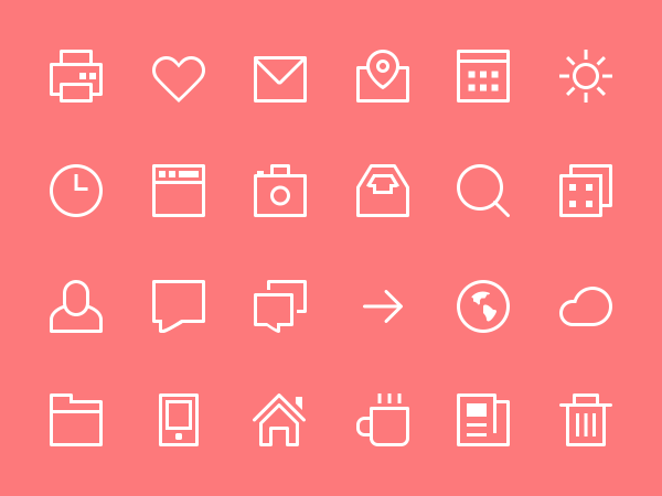 Thin Stroke Free Web Icons