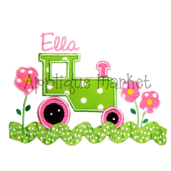 Tractor Applique Machine Embroidery Design