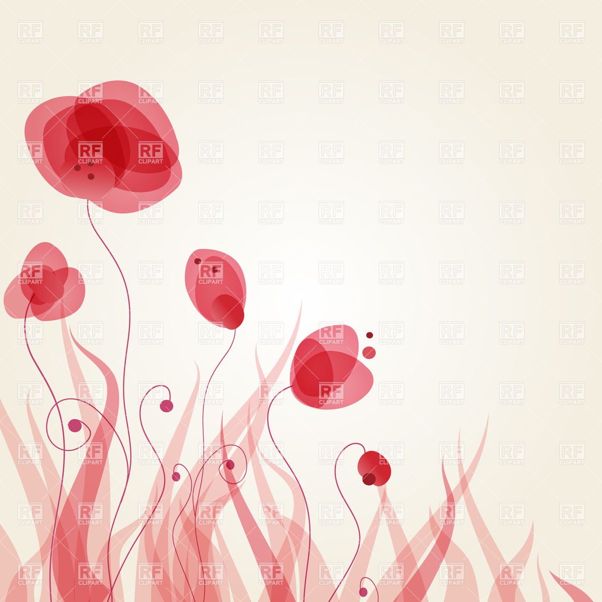 Transparent Red Flower Clip Art