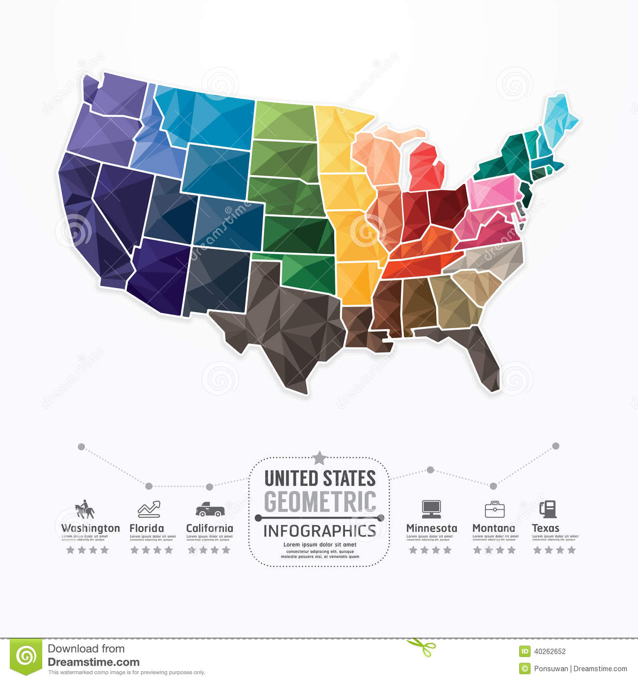 United States Map Infographic