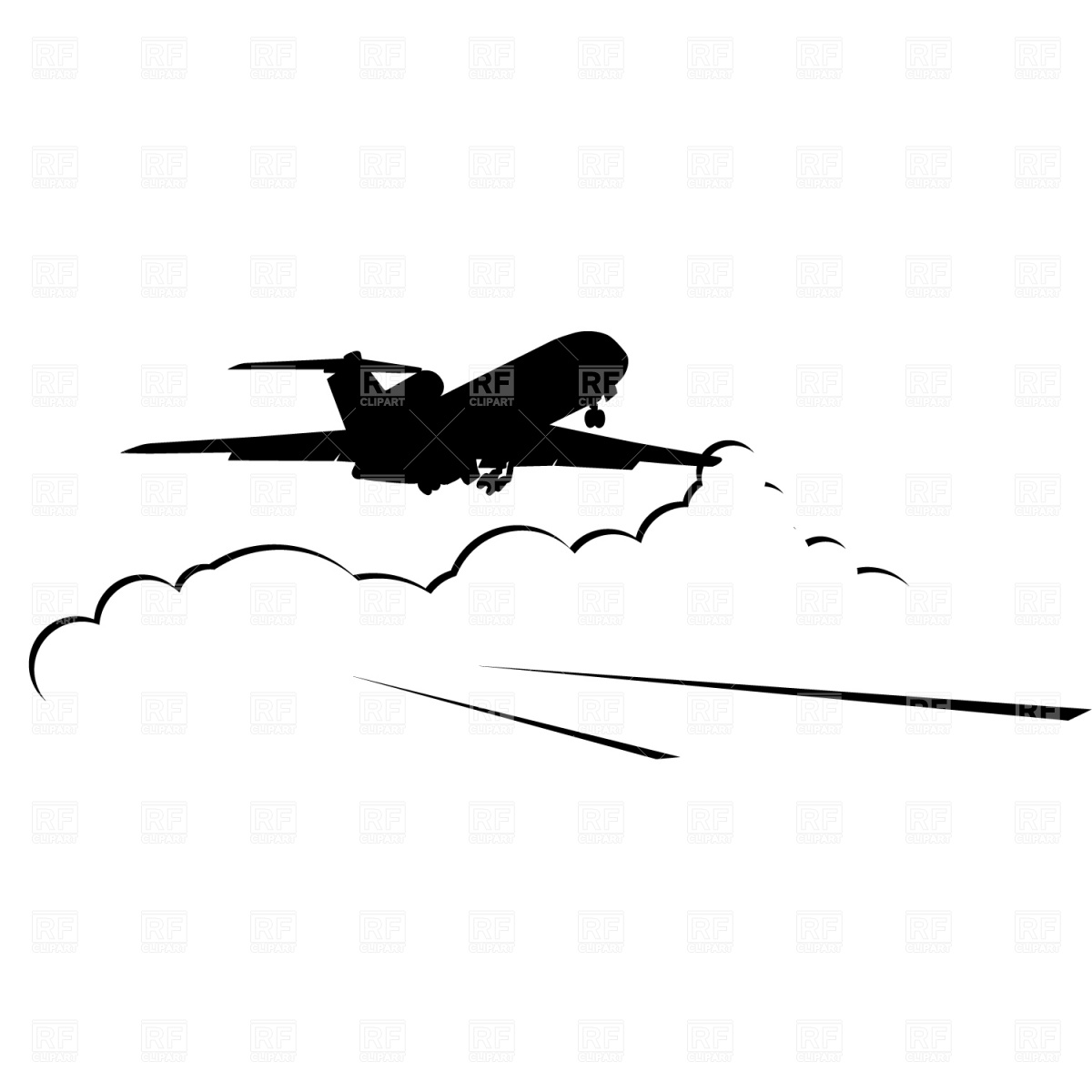 Vector Airplane Landing Clip Art