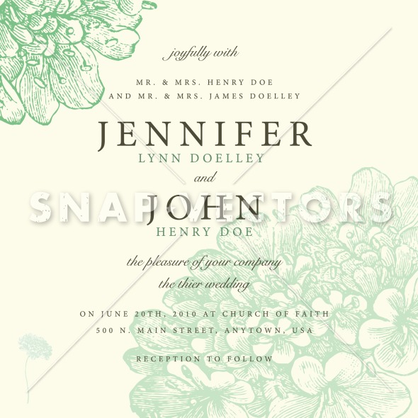 Vector Floral Wedding Invitation