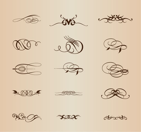 Vintage Calligraphic Design Elements Vector Vintage Calligraphic Design Elements Vector