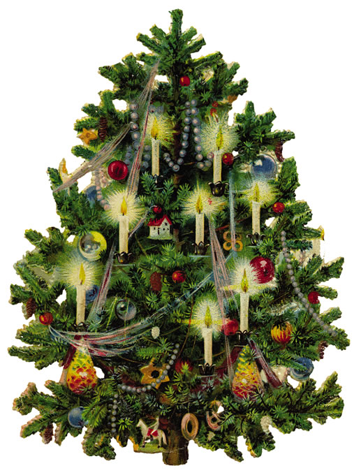 Vintage Christmas Tree Clip Art