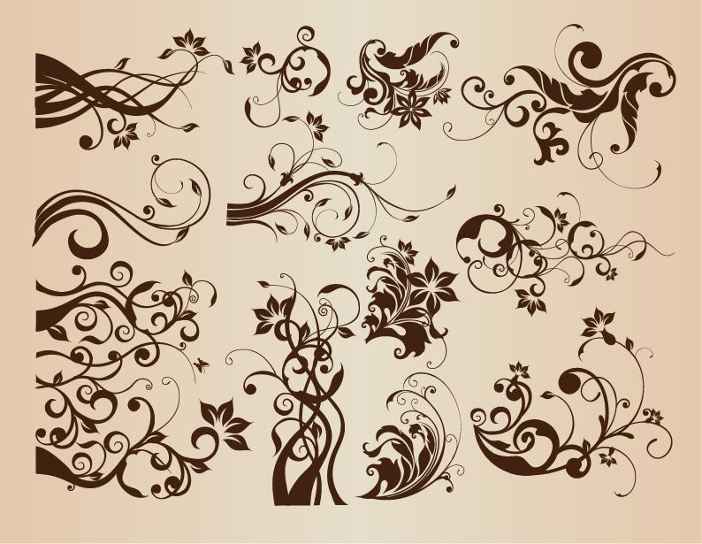 Vintage Floral Vector Design Elements Vintage Floral Vector Design Elements