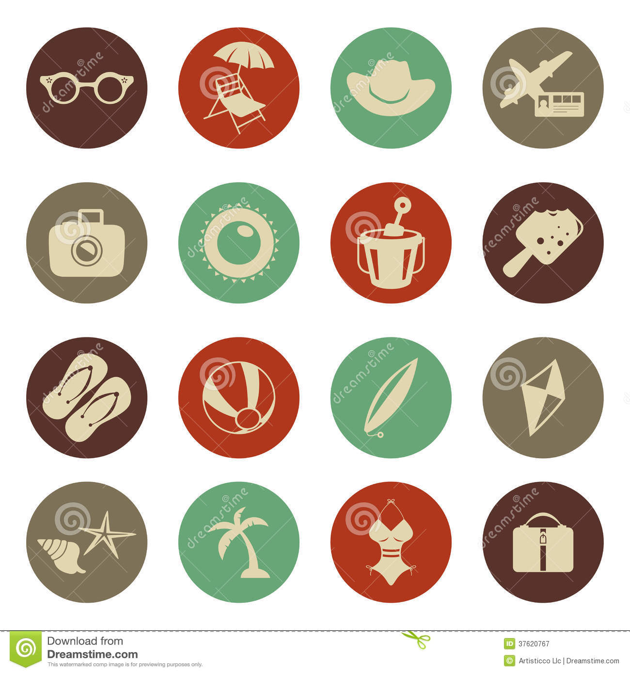 Vintage Travel Icons Free