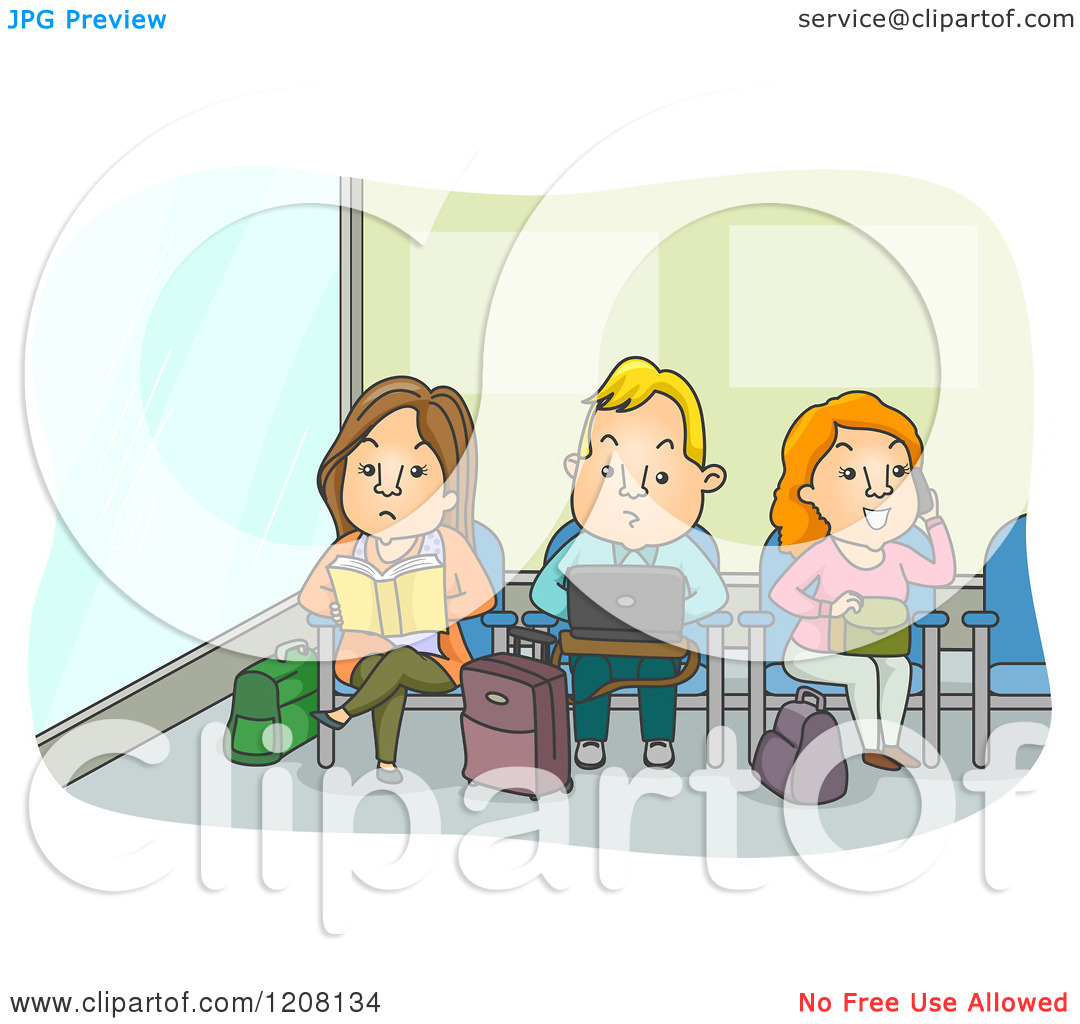 Waiting at Airport Clip Art