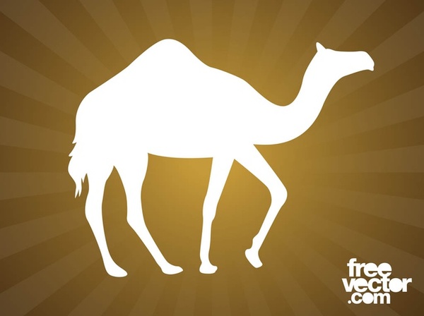 Walking Camel Silhouette Clip Art