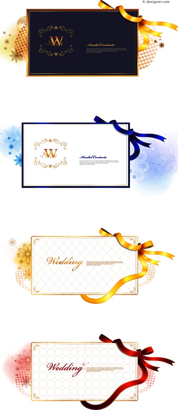 Wedding Invitation with Ribbon Template Wedding Invitation with Ribbon Template