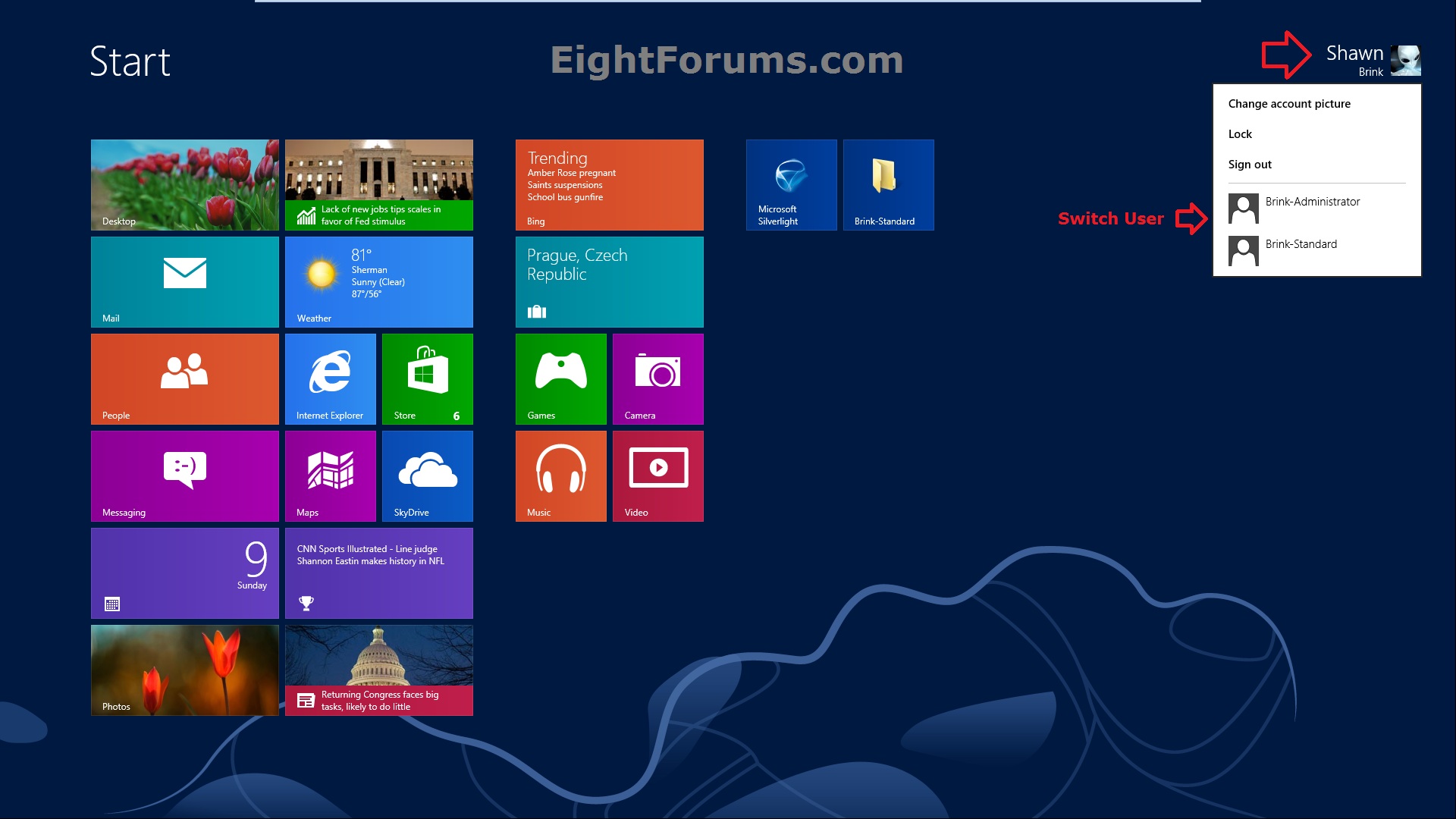 Windows 8 Log Off-Screen Windows 8 Log Off-Screen