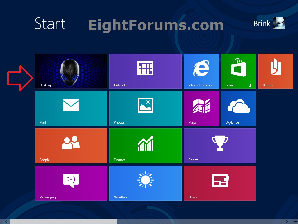 Windows 8 Start Desktop