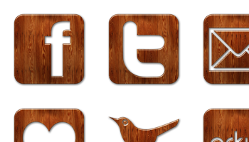 Wood Social Media Icons