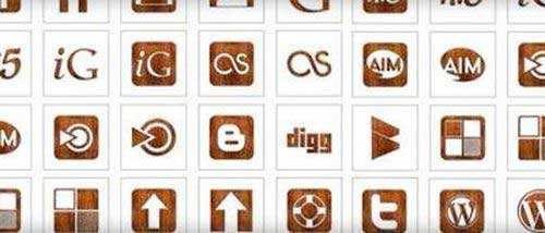 Wood Social Media Icons