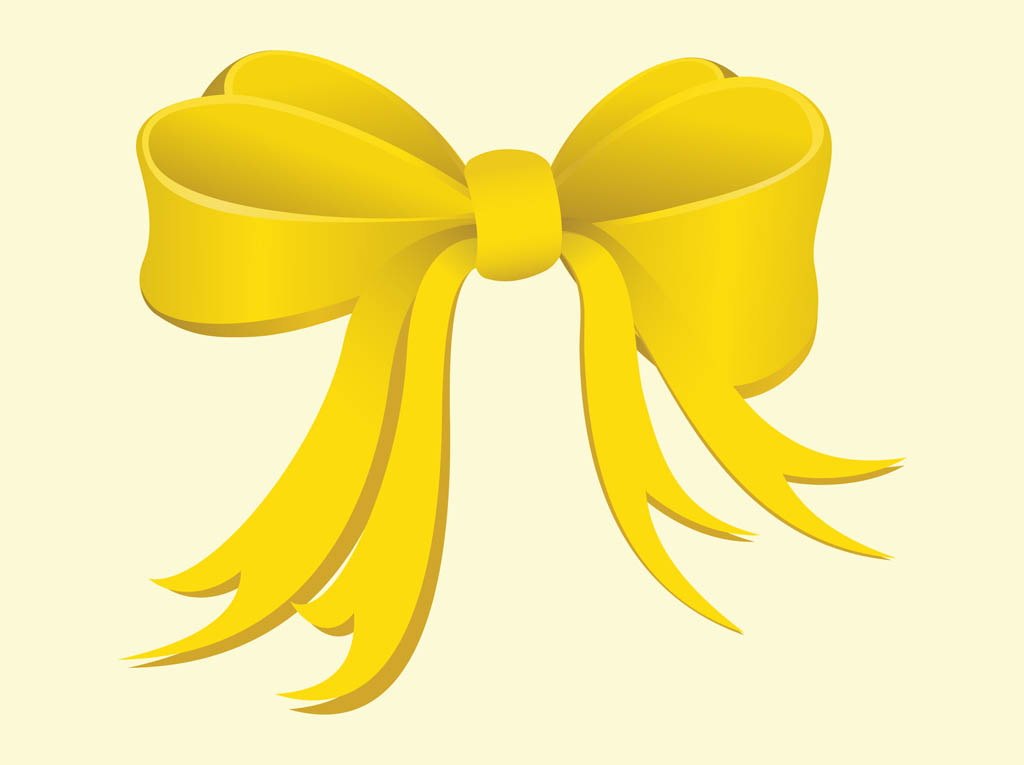 Yellow Bow Clip Art