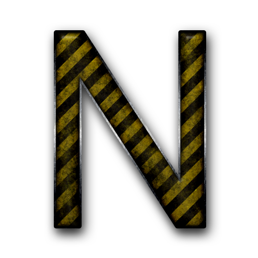 Yellow Letter N with Black Background