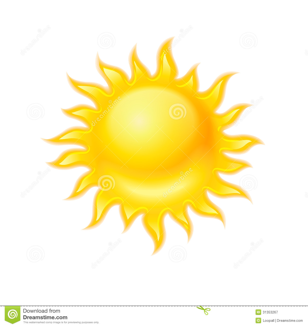 Yellow Sun White Background