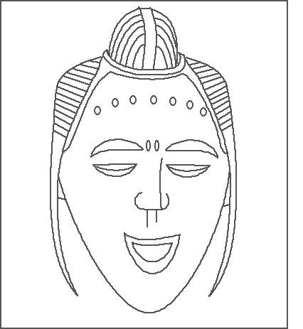 African Mask Coloring Pages