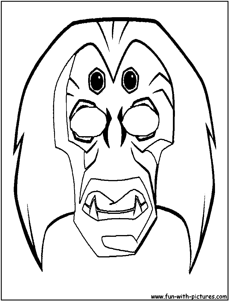African Mask Coloring Pages