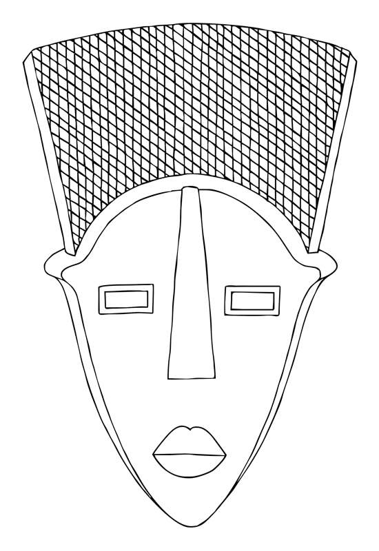 African Tribal Mask Template