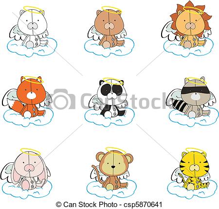 Angel Baby Cartoon Animals