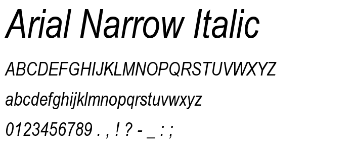 Arial Narrow Font Arial Narrow Font