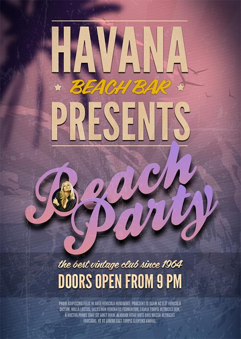 Beach Party PSD Flyer Template Free