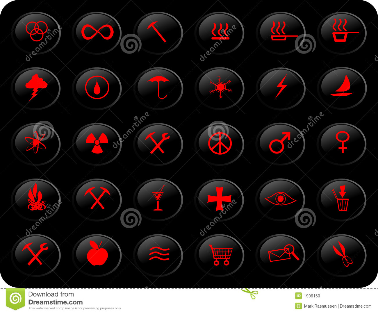 Black and Red Buttons