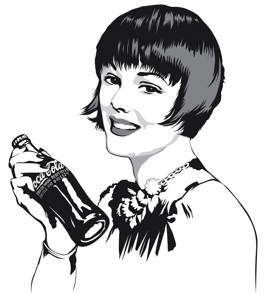 Black and White Coke Coca-Cola Girl