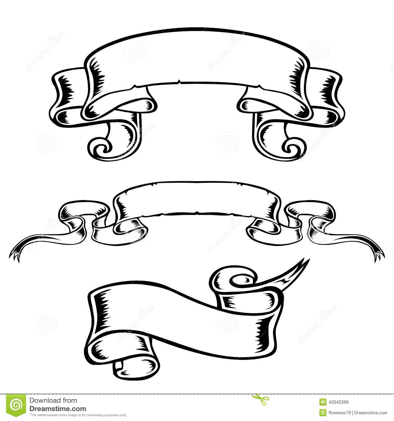 Black and White Ribbon Banner Vector Black and White Ribbon Banner Vector