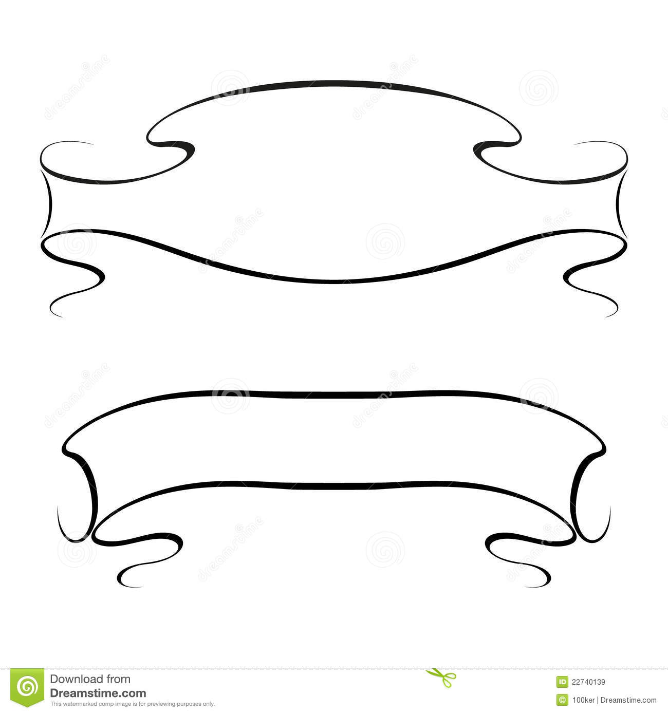 Black and White Ribbon Banner Vector Black and White Ribbon Banner Vector