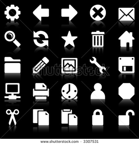 Black and White Web Icons