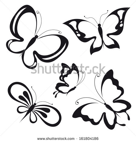 Black Butterfly Design Vector