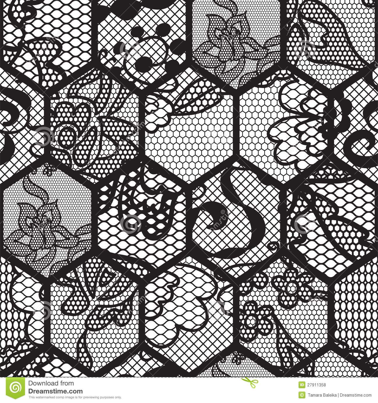 Black Lace Pattern Vector