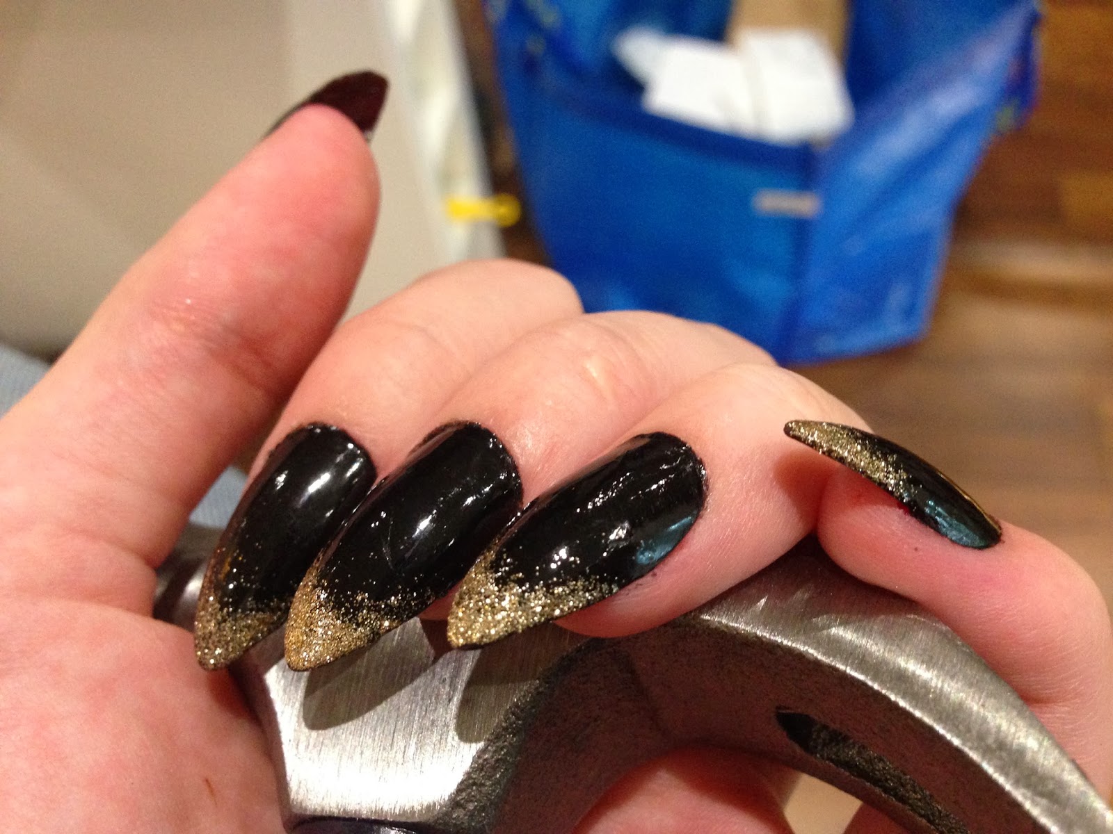 Black Stiletto Nails