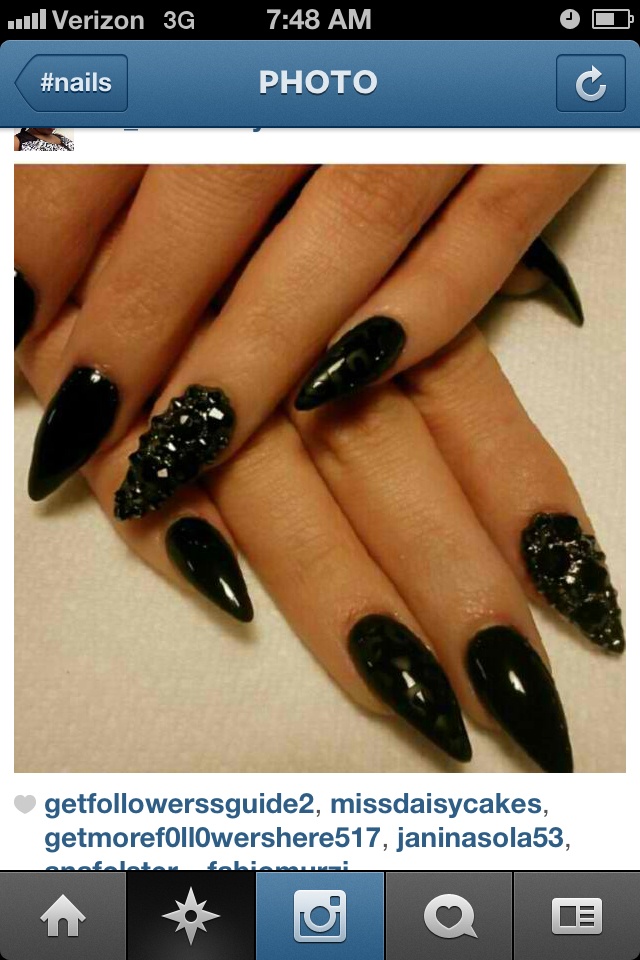 Black Stiletto Nails