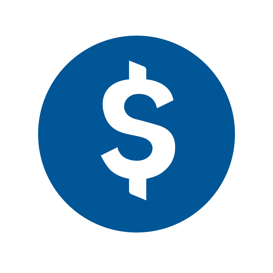 Blue Dollar Sign Icon