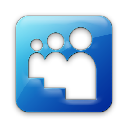 Blue Square Logo with 3 People Blue Square Logo with 3 People