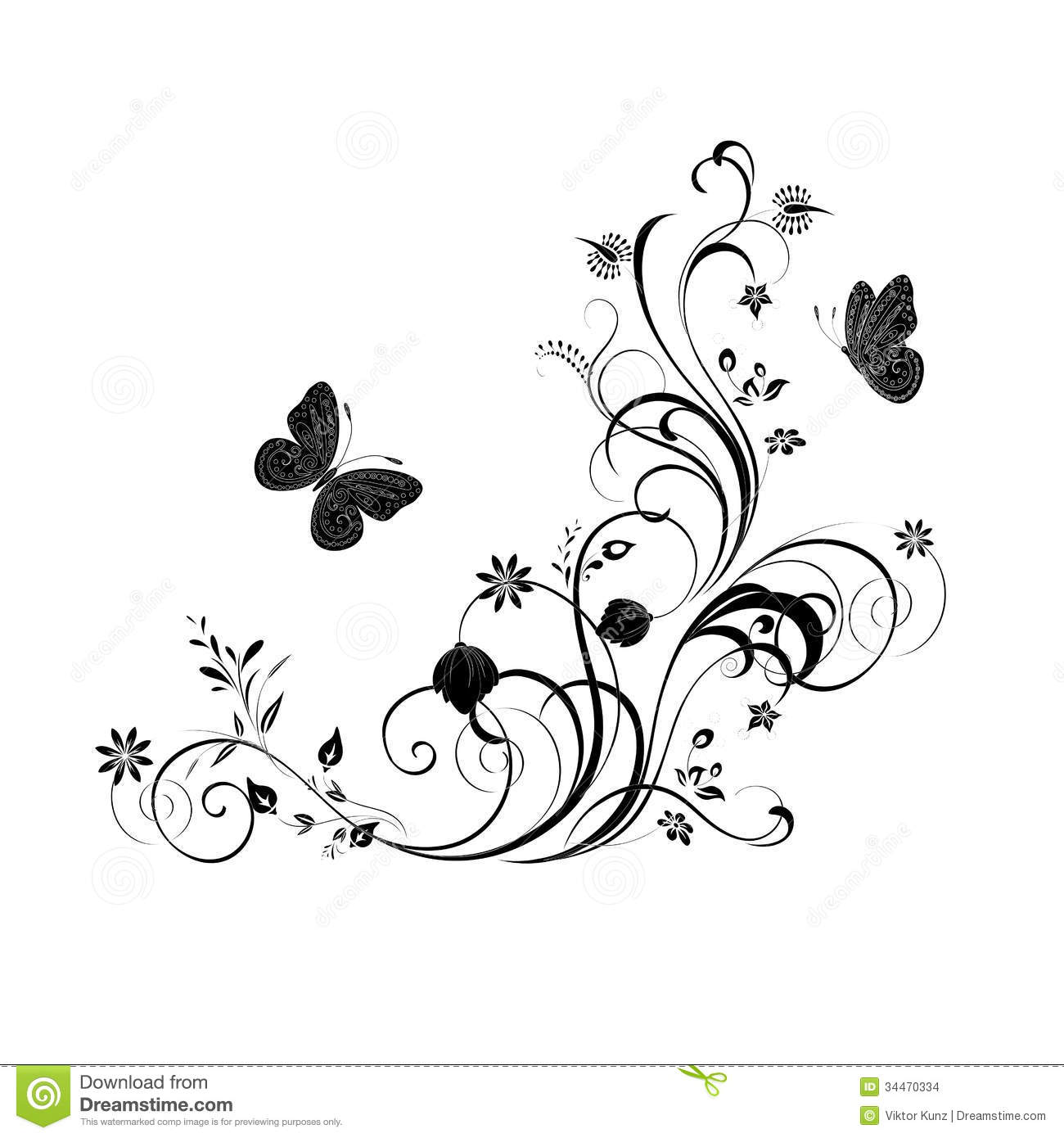 Butterfly Decorative Ornaments Vector