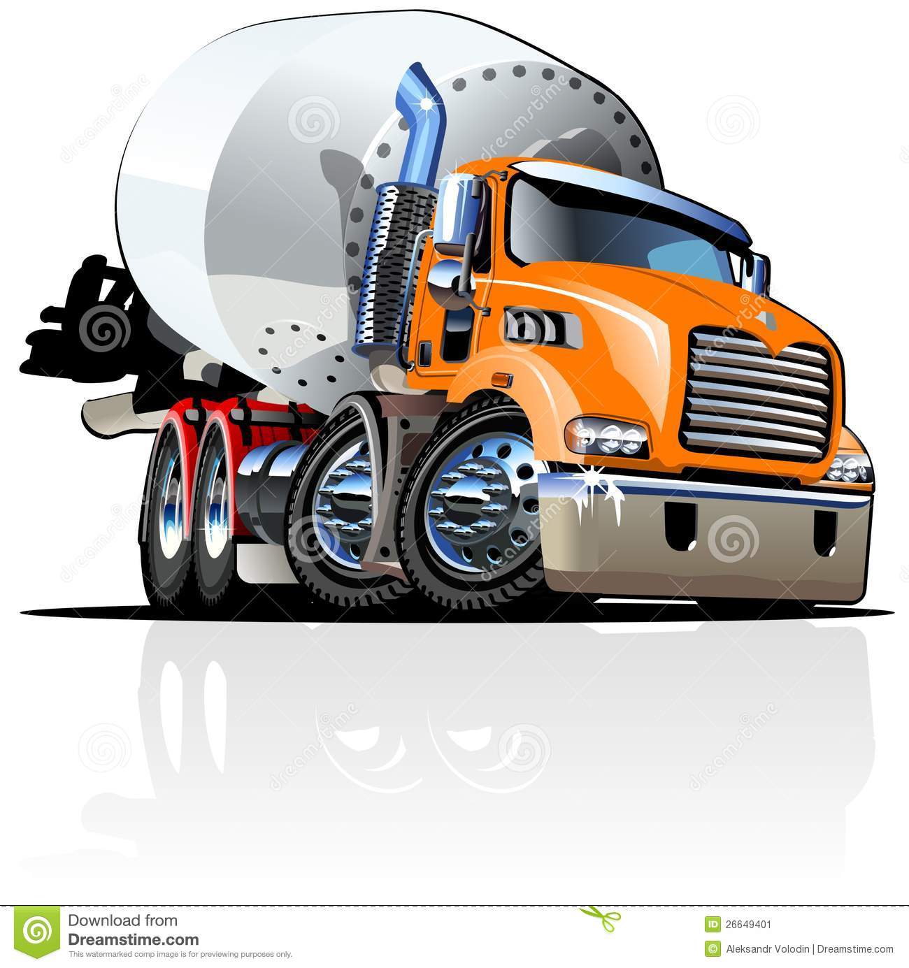 Cartoon Cement Mixer Truck