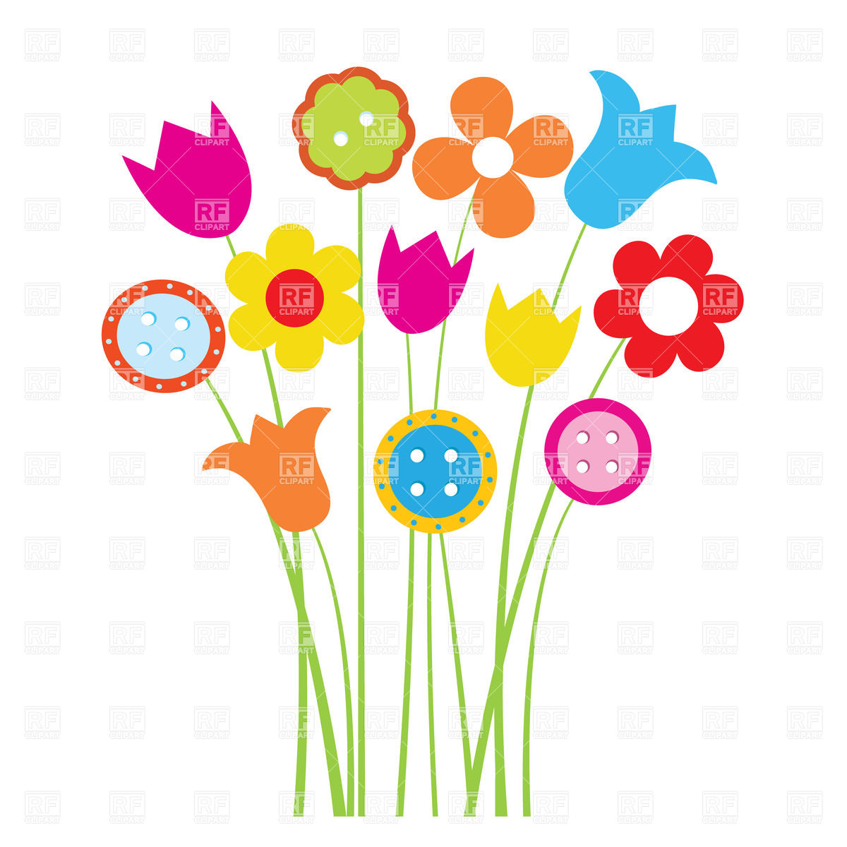 Cartoon Cute Flower Clip Art