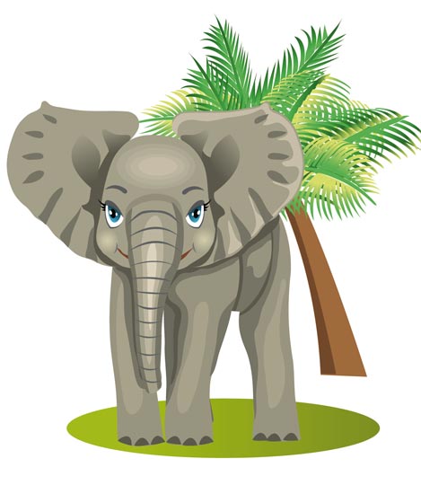 Cartoon Jungle Animal Elephant