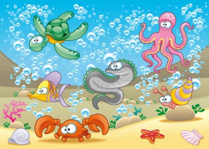 Cartoon Ocean Marine Animals