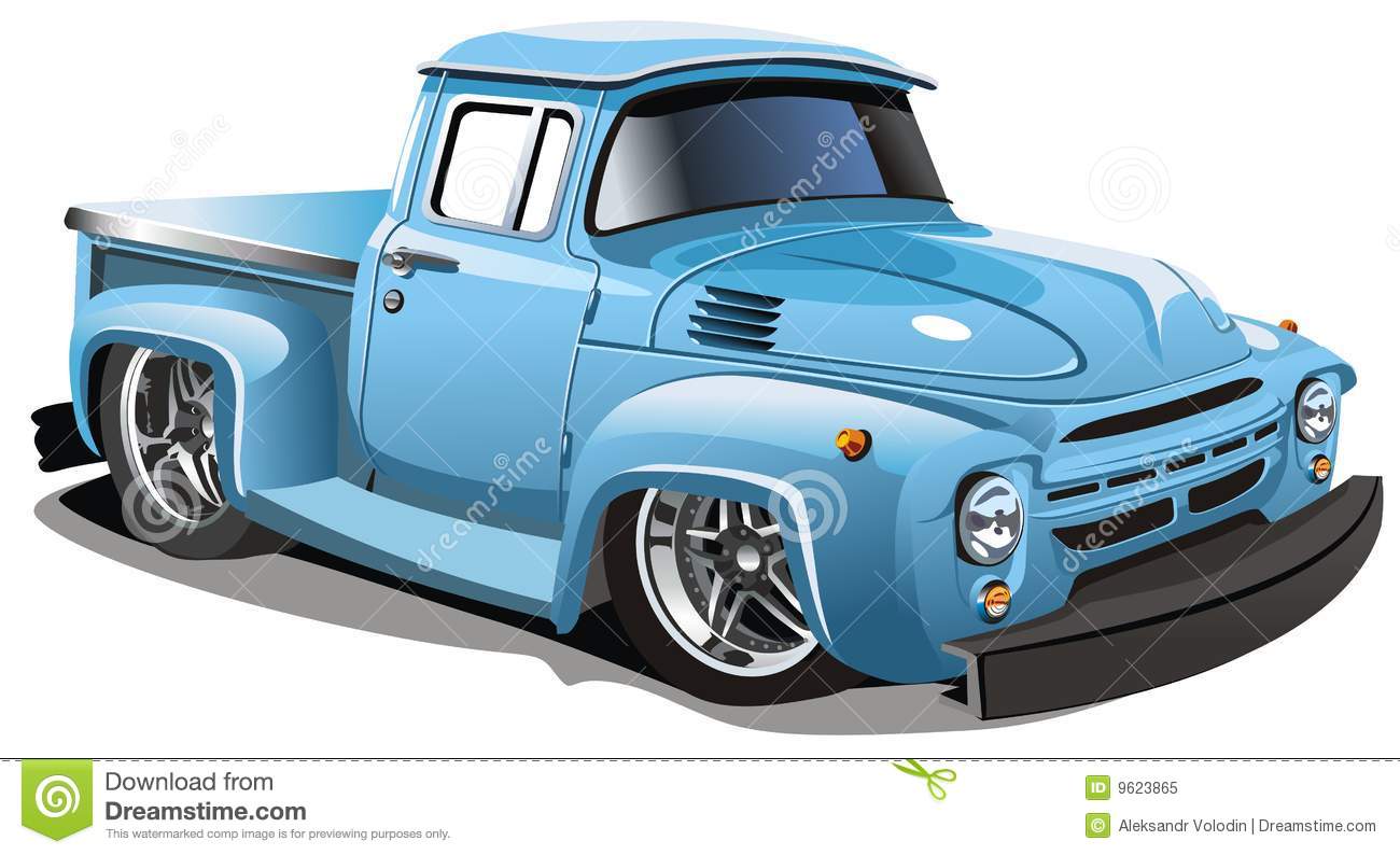 Cartoon Pickup Truck Vector