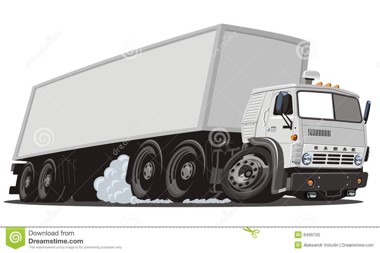 Cartoon Semi Cargo Truck Vector