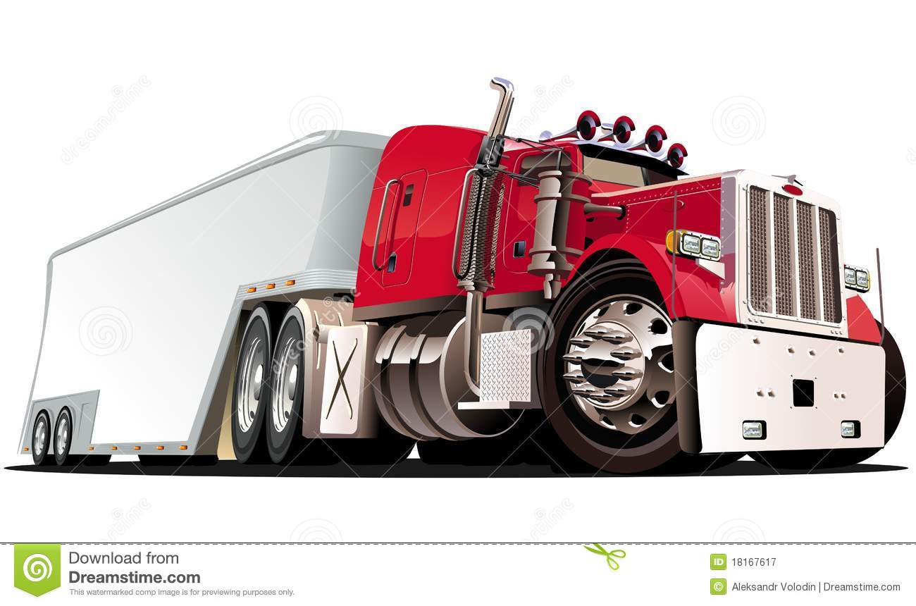 Cartoon Semi Truck Vector