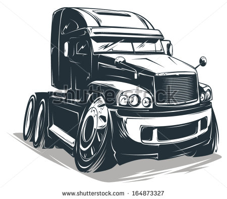 Cartoon Semi Truck Vector