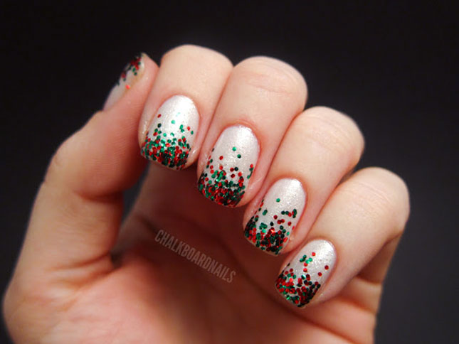 Christmas Glitter Nail Design Christmas Glitter Nail Design