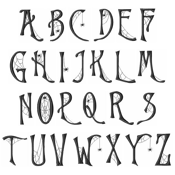 Cob Web Font Embroidery Cob Web Font Embroidery