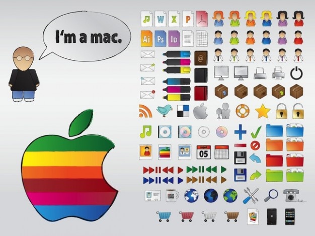 Computer People Icons Vector Computer People Icons Vector