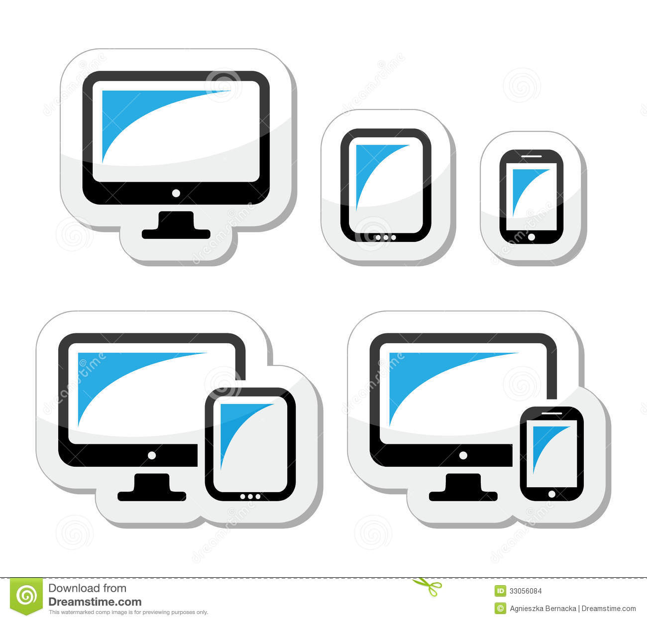 Computer Tablet Phone Icon Vector